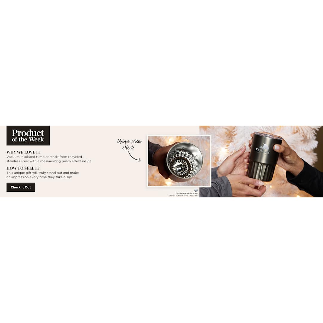 Elite Geometry Recycled Stainless Tumbler 16oz